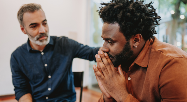 A one-to-one domestic abuse support session, highlighting compassionate listening, emotional support and access to specialist help.
