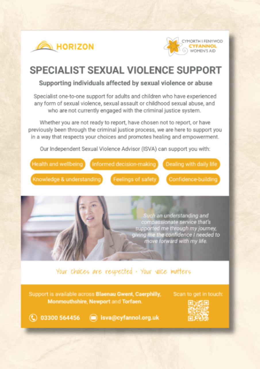 Specialist Sexual Violence Support leaflet